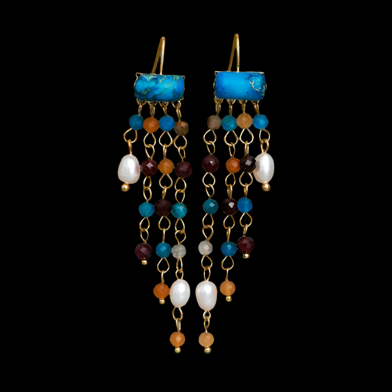 Pastel Reverie® Gemstone Beaded Tassel Earrings