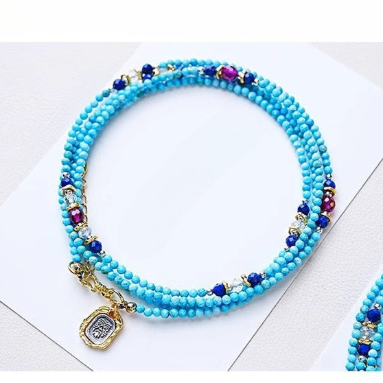 Pastel Reverie® Layered Gemstone Beaded Choker Necklace with Pendant
