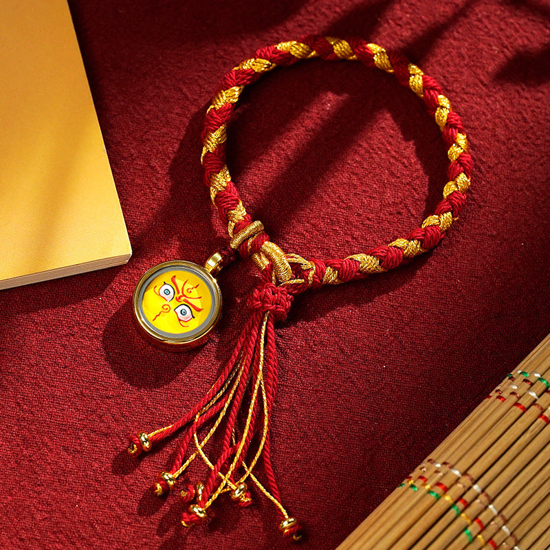 Braids of the Sacred® Tibetan Dragon Scale Knot Five Deity Eye Bracelet