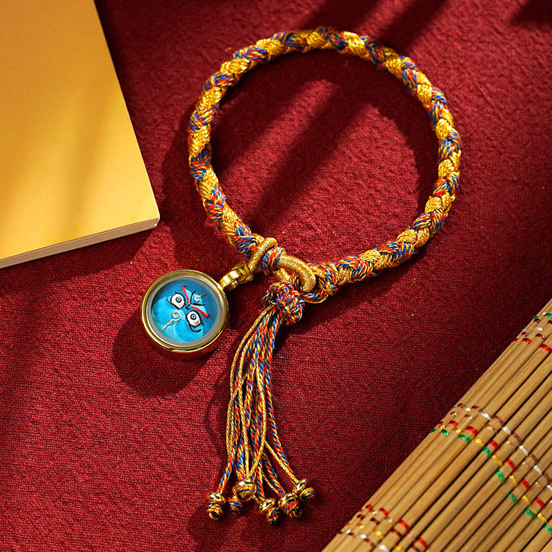 Braids of the Sacred® Tibetan Dragon Scale Knot Five Deity Eye Bracelet