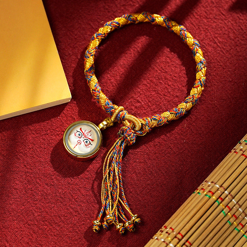 Braids of the Sacred® Tibetan Dragon Scale Knot Five Deity Eye Bracelet