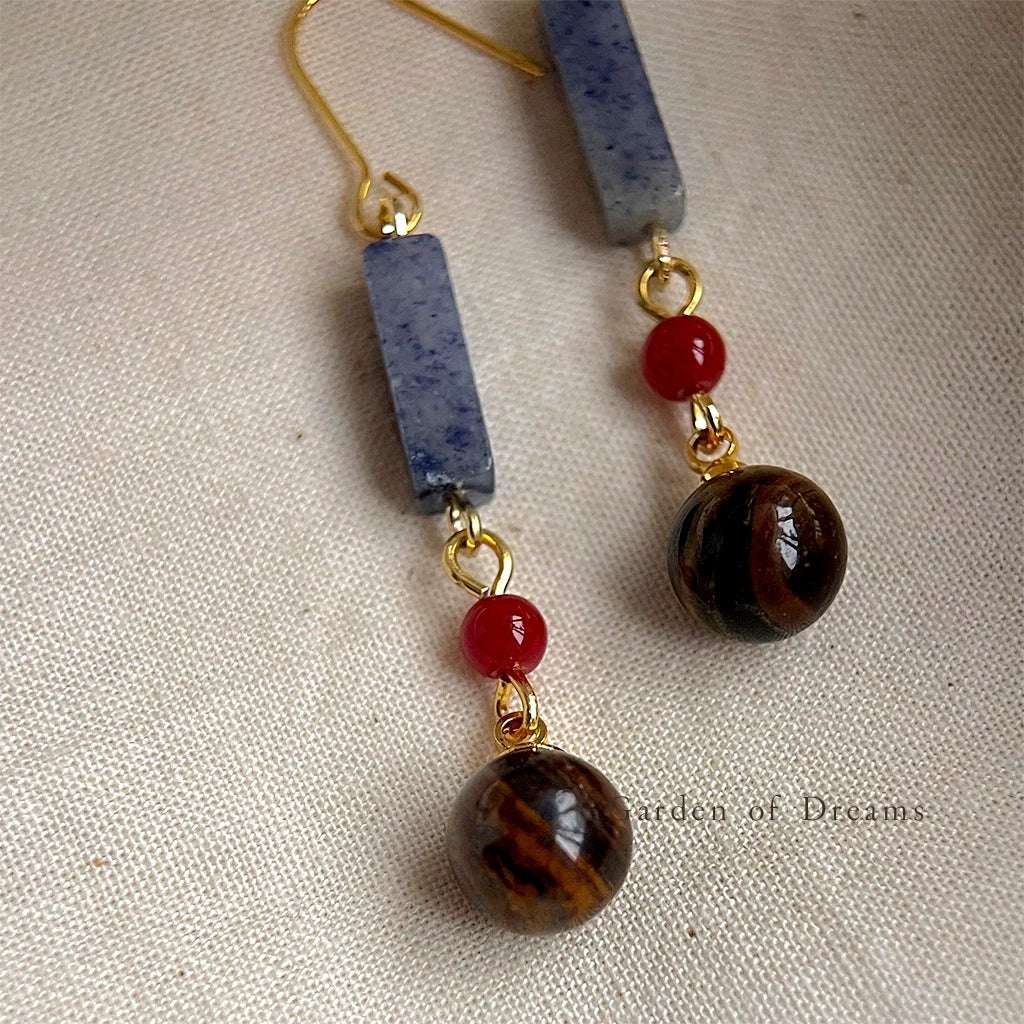 Vintage Tiger’s Eye Earrings – Timeless Elegance with Natural Energy