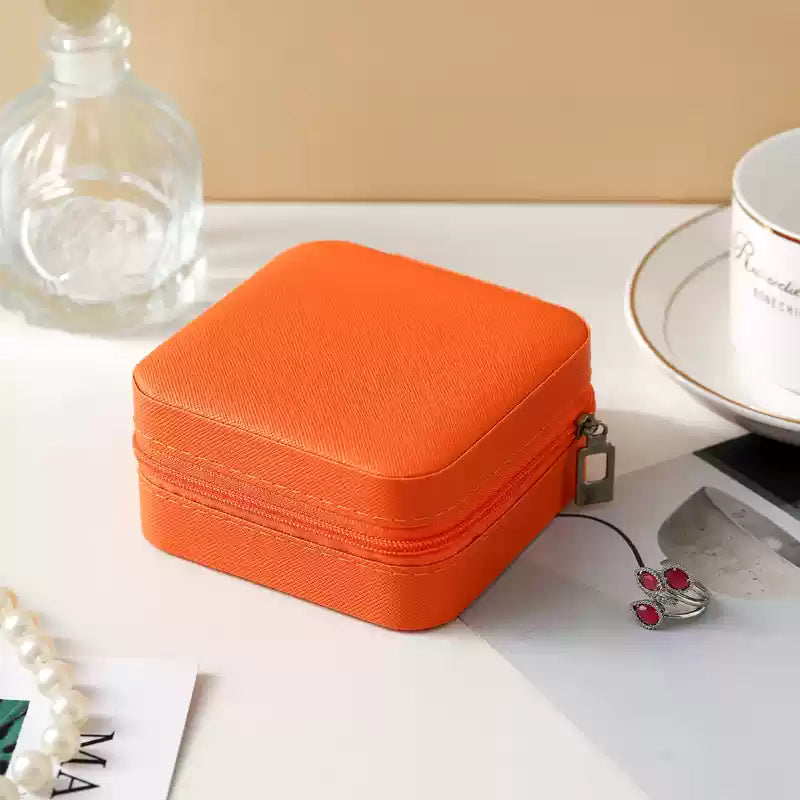 Portable Vintage Pattern Jewelry Box with Organizers