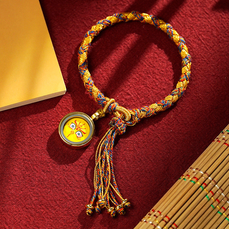 Braids of the Sacred® Tibetan Dragon Scale Knot Five Deity Eye Bracelet