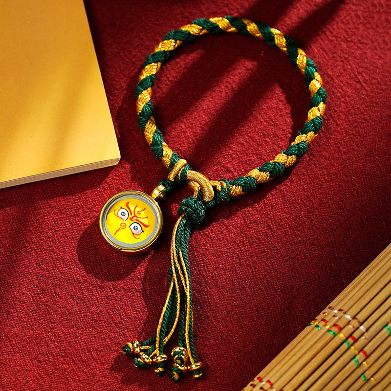 Braids of the Sacred® Tibetan Dragon Scale Knot Five Deity Eye Bracelet