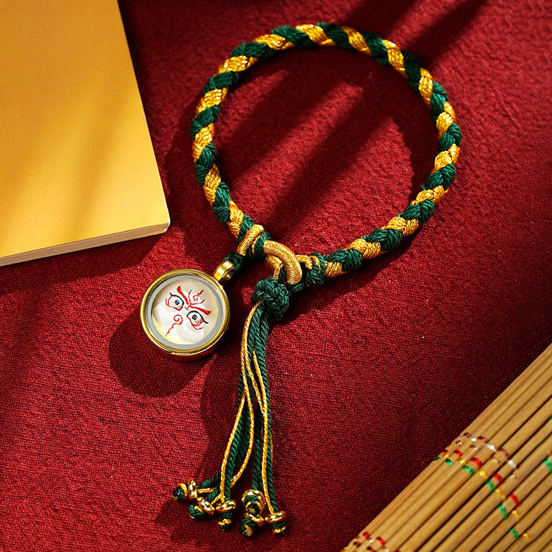 Braids of the Sacred® Tibetan Dragon Scale Knot Five Deity Eye Bracelet