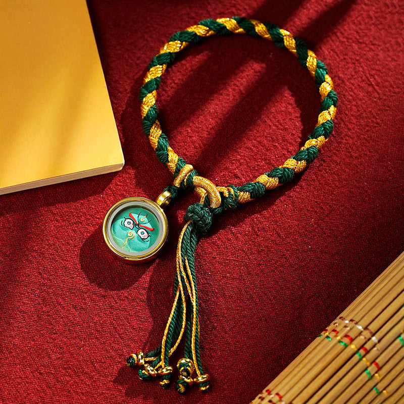 Braids of the Sacred® Tibetan Dragon Scale Knot Five Deity Eye Bracelet