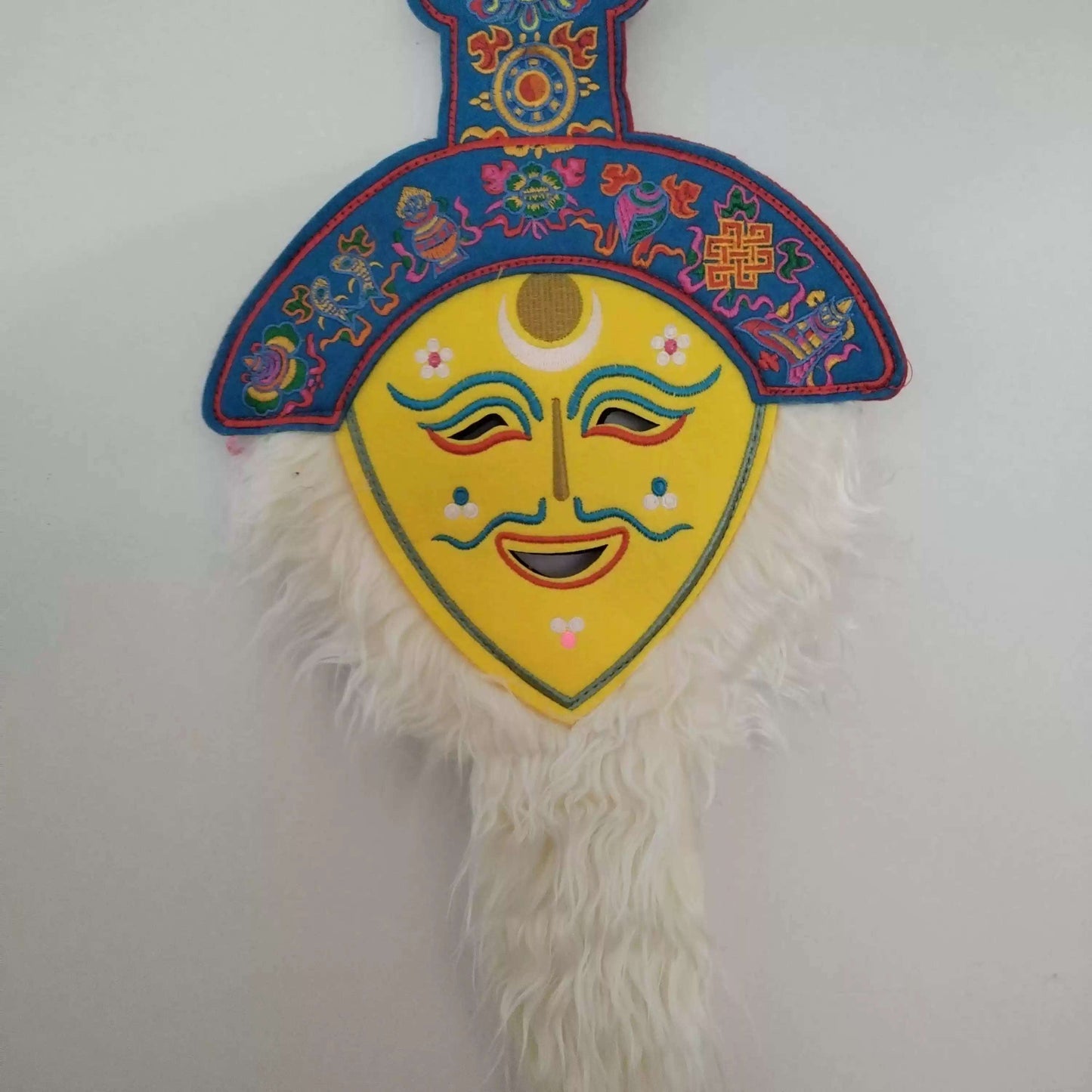Handcrafted Tibetan Red Embroidered Mask