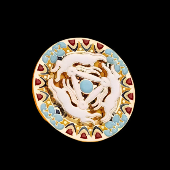 Tibetan Prayer Wheel Fridge Magnet - Rotating Zinc Alloy with Enamel Detail
