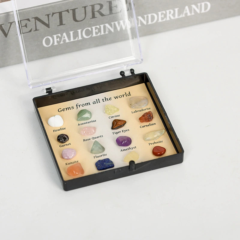 Global Gemstone Collection – 20 Natural Stones for Spiritual Healing & Meditation Display