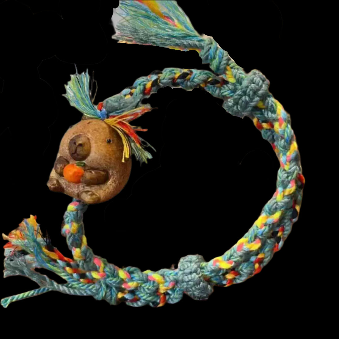 Funky Punky® Tibetan Knot Bracelet with Carved Capybara Charm
