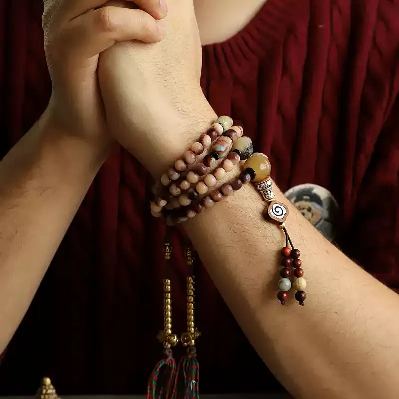 Blood-Toned Natural Camel Bone Bracelet