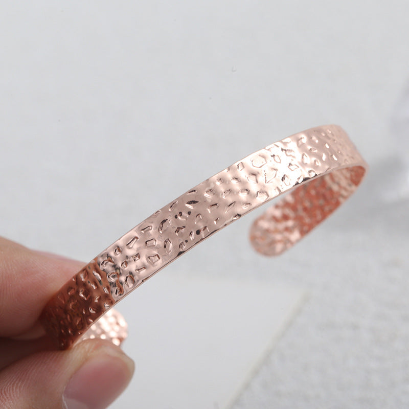 Vintage Red Copper Magnetic Open Cuff Bracelet