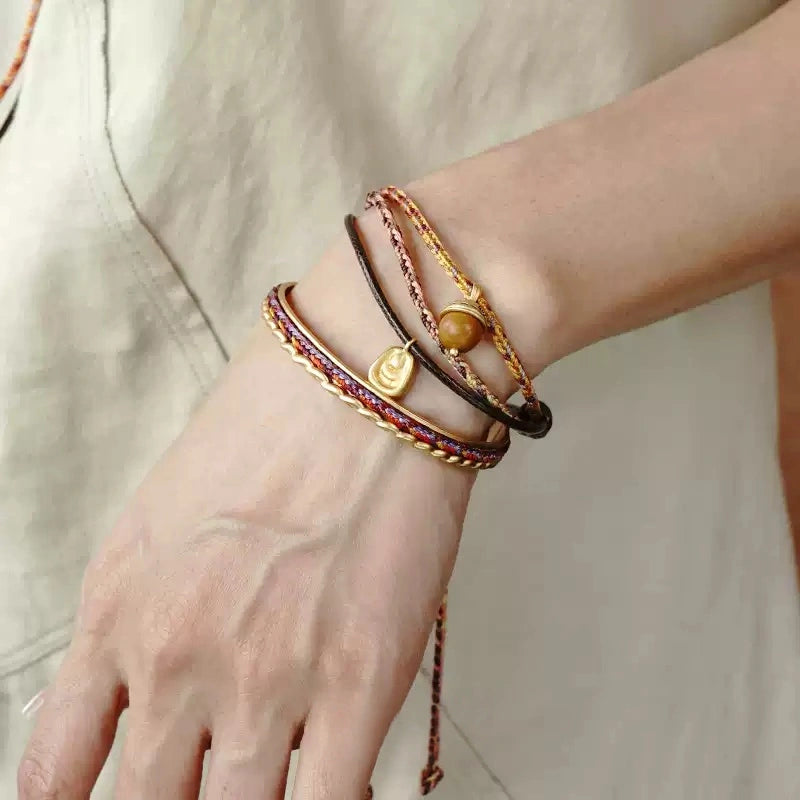 Iron Tapestry® Braided Narrow Cuff Bracelet in Silver and Gold