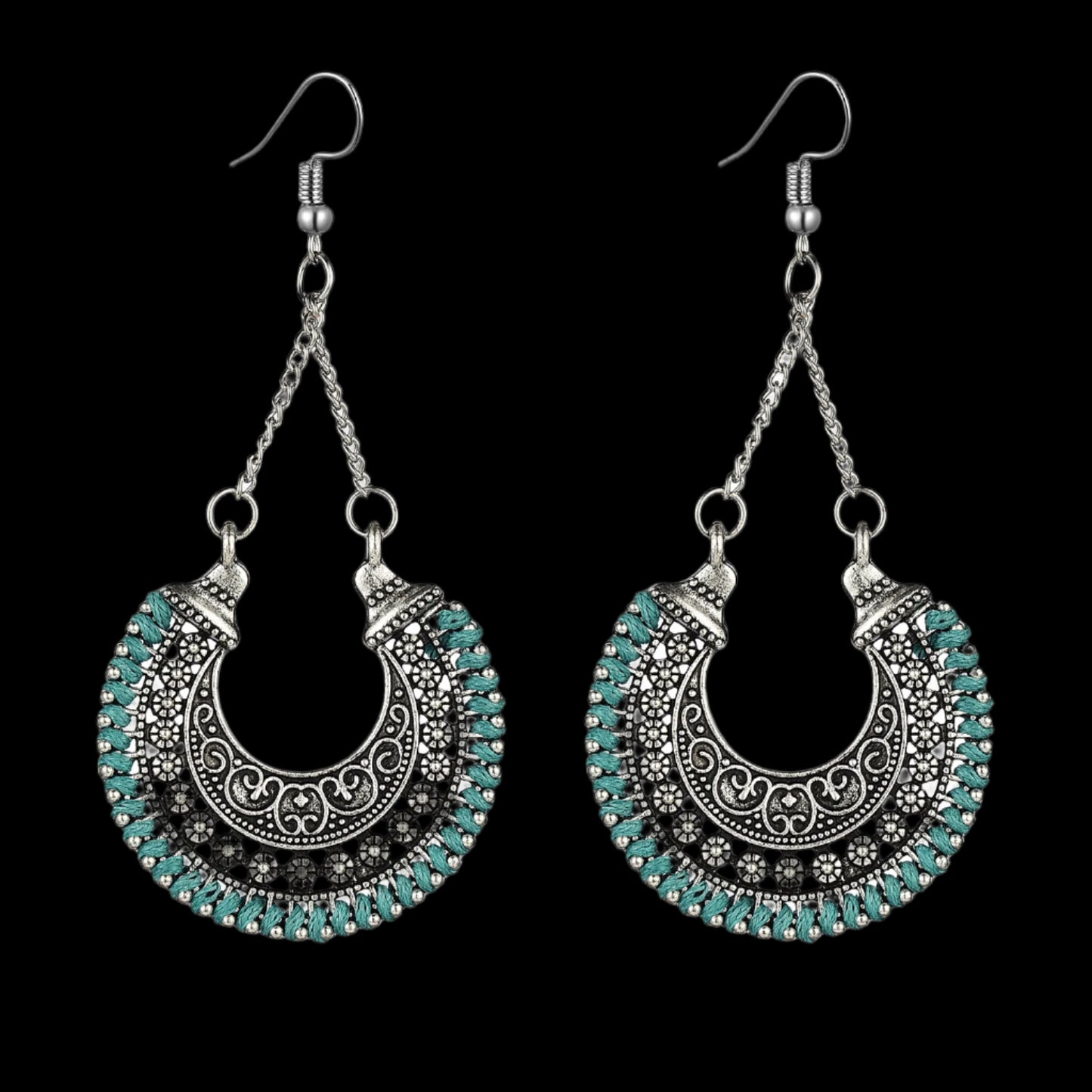 Handcrafted Tibetan Wire-Wrapped Earrings – Traditional Beauty and Spiritual Symbolism