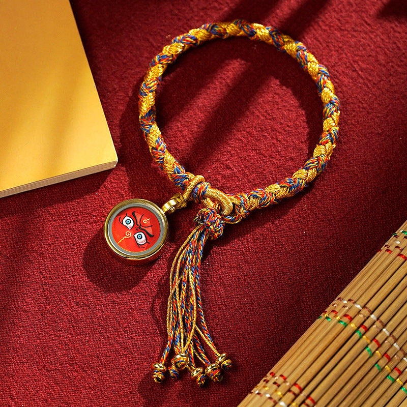 Braids of the Sacred® Tibetan Dragon Scale Knot Five Deity Eye Bracelet