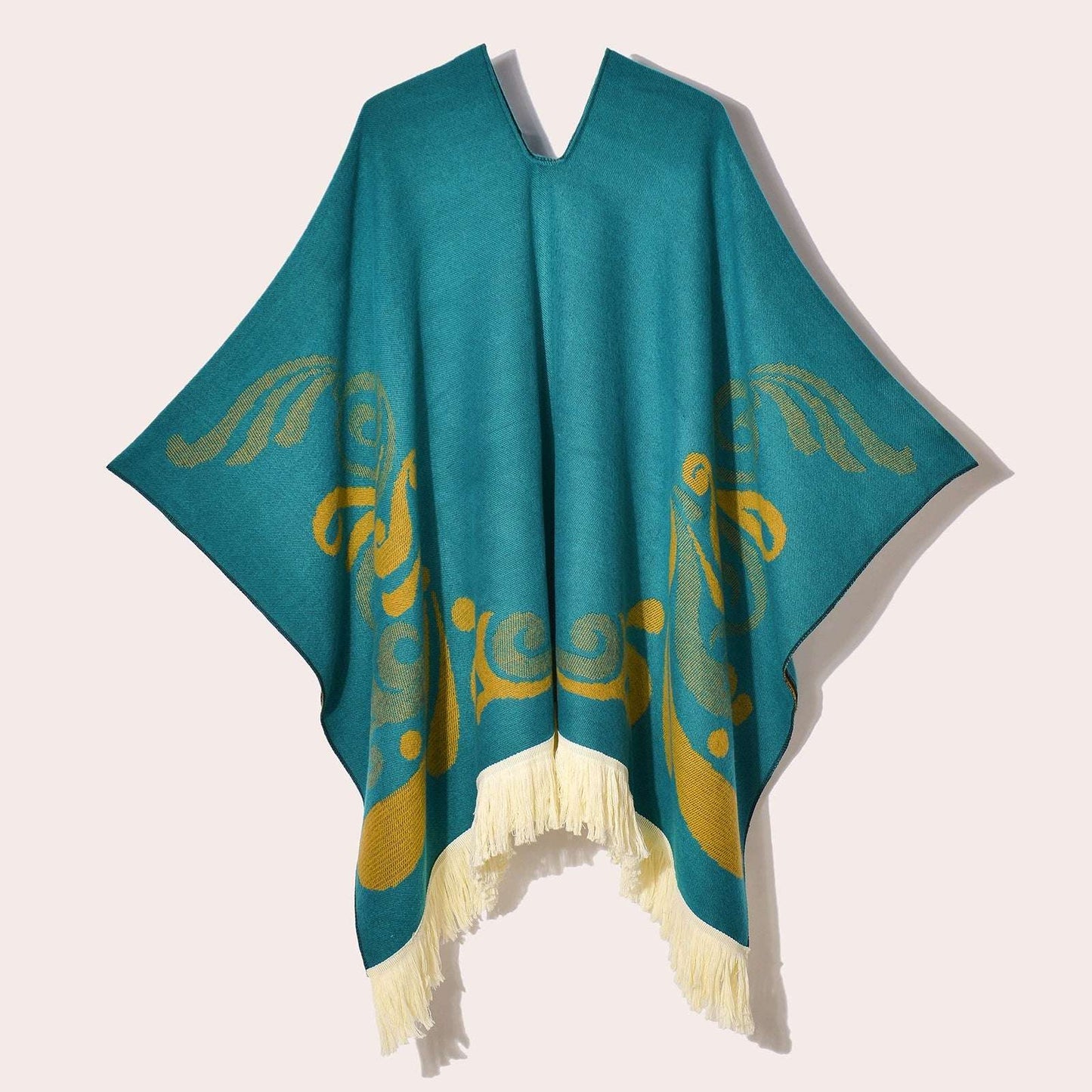 Tibetan Ethnic Fringed Shawl Cape – A Blend of Tradition and Spiritual Elegance
