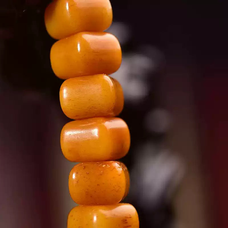 Tibetan Camel Bone Bracelet with Natural Irregular Square Beads