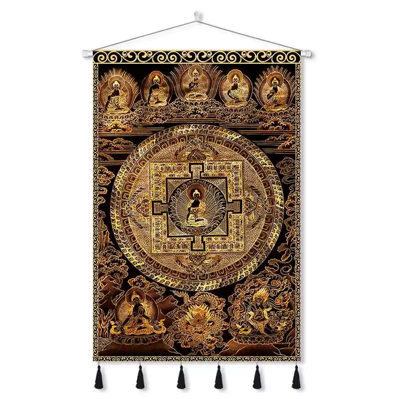 Tibetan Thangka Wall Hangings – Sacred Mandala Tapestries for Spiritual Growth and Blessings