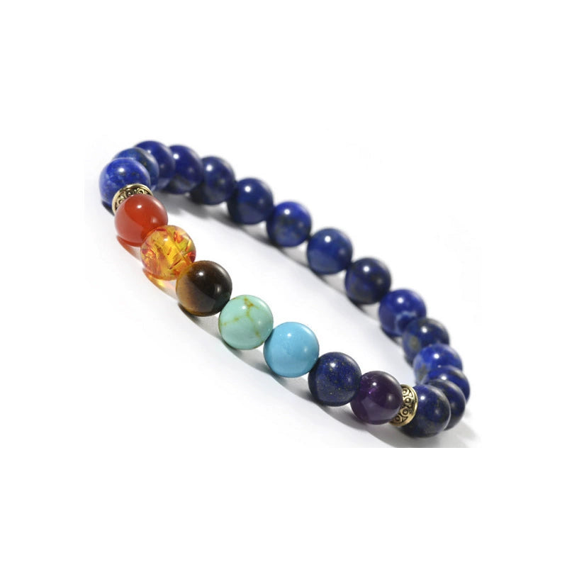 Tibetan Mala Bracelet with 7 Chakra Stones – Amethyst & More