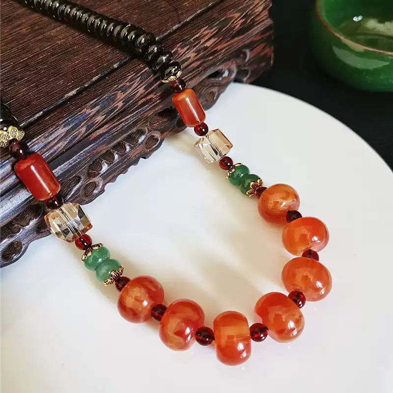 Garden of Empresses® Amber Mala Necklace with Natural Beads