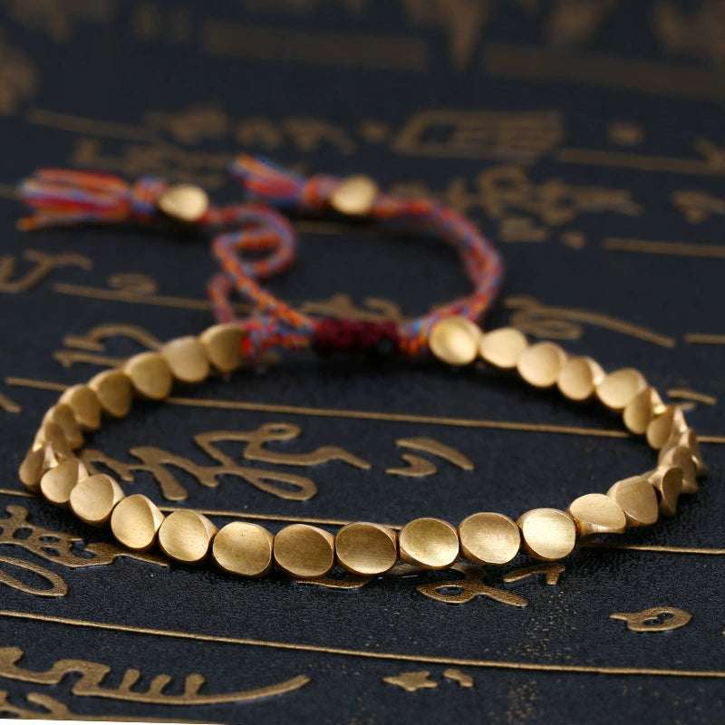 Tibetan Copper Beads Bracelet Handmade - For Healing, Strength & Protection