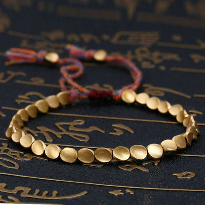 Tibetan Copper Beads Bracelet Handmade - For Healing, Strength & Protection