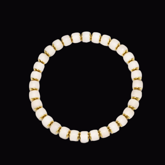 Temple Drill® White Bodhi Root Bead Bracelet