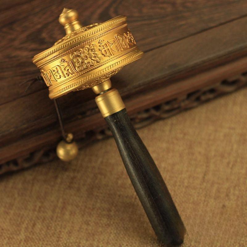 Authentic Tibetan Six-Syllable Mantra Prayer Wheel