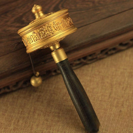 Authentic Tibetan Six-Syllable Mantra Prayer Wheel