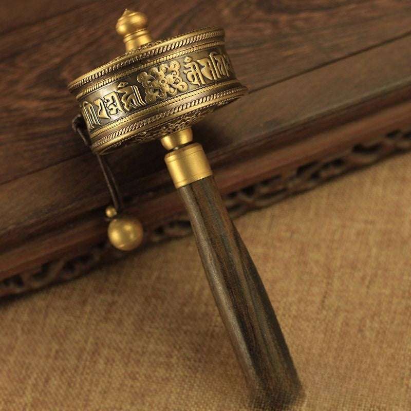 Authentic Tibetan Six-Syllable Mantra Prayer Wheel