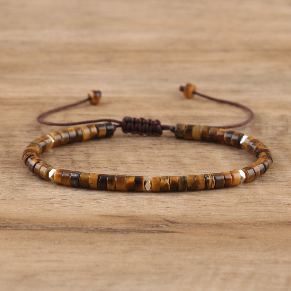 Braided Tibetan-Inspired Narrow Cuff Bracelet in Silver and Gold