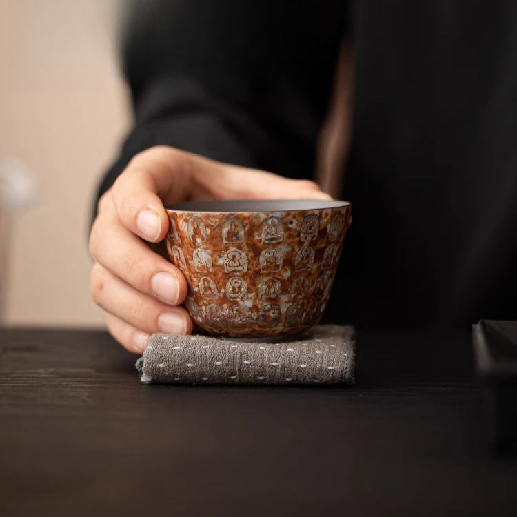 Zen Tea Cup – Ten Thousand Buddhas Silver-Gilded Master Cup