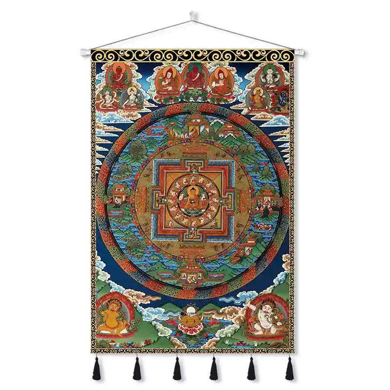 Tibetan Thangka Wall Hangings – Sacred Mandala Tapestries for Spiritual Growth and Blessings