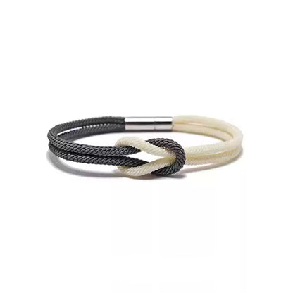 Tibetan Knot Cord Bracelet with Titanium Steel Magnetic Clasp