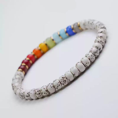 Tibetan Mini Star Moon Bodhi Bracelet with Rainbow Gemstones