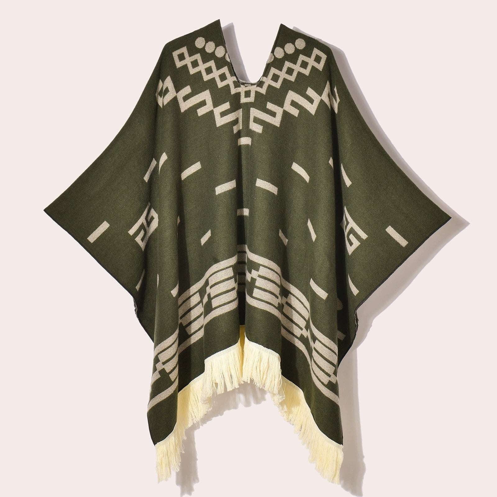 Tibetan Ethnic Fringed Shawl Cape – A Blend of Tradition and Spiritual Elegance
