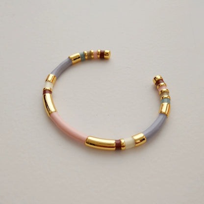 Ensō East® Colorful Enamel Cuff Bracelet with Gold Accents
