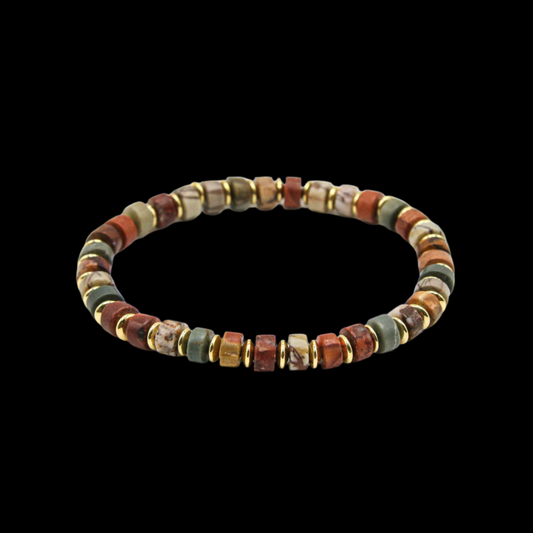 Temple Drill® Picasso Jasper Bead Bracelet