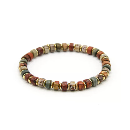 Temple Drill® Picasso Jasper Bead Bracelet