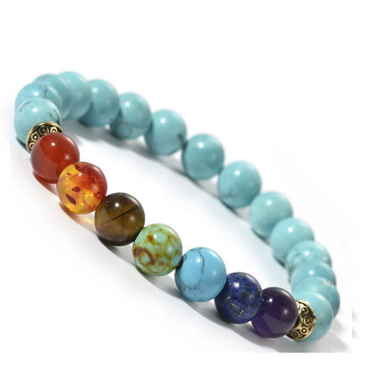Tibetan Mala Bracelet with 7 Chakra Stones – Amethyst & More