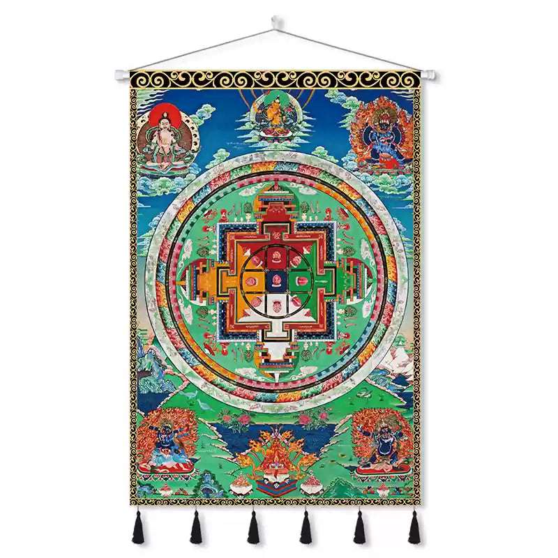 Tibetan Thangka Wall Hangings – Sacred Mandala Tapestries for Spiritual Growth and Blessings