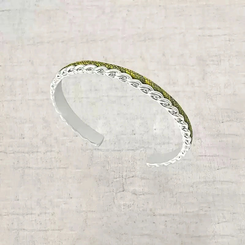 Iron Tapestry® Braided  Narrow Cuff Bracelet in Silver and Gold