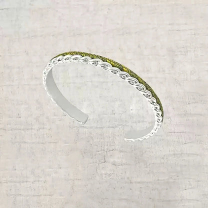 Iron Tapestry® Braided  Narrow Cuff Bracelet in Silver and Gold