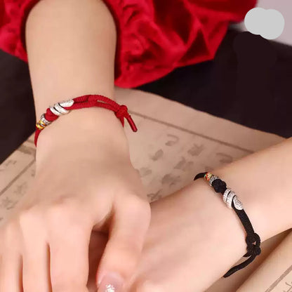Tibetan Red Rope Bracelet with 925 Silver Soaring Snake Charm