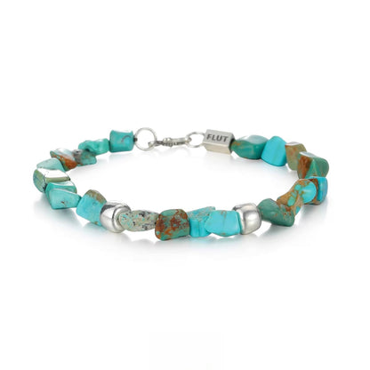Sterling Silver & Turquoise Beaded Bracelet – Healing and Protection