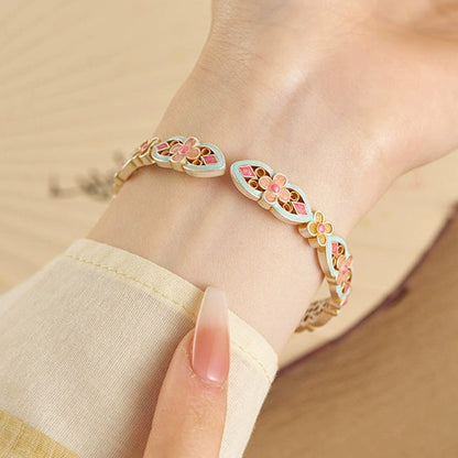 Garden of Empresses® Cloisonné Flower Bracelet with Filigree Detail