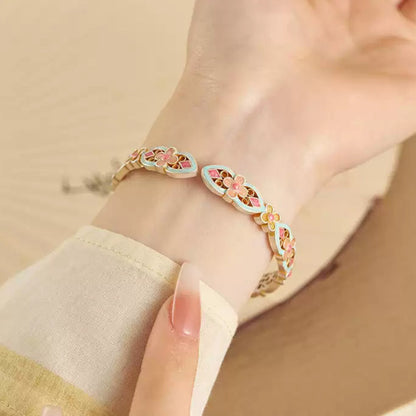 Garden of Empresses® Cloisonné Flower Bracelet with Filigree Detail