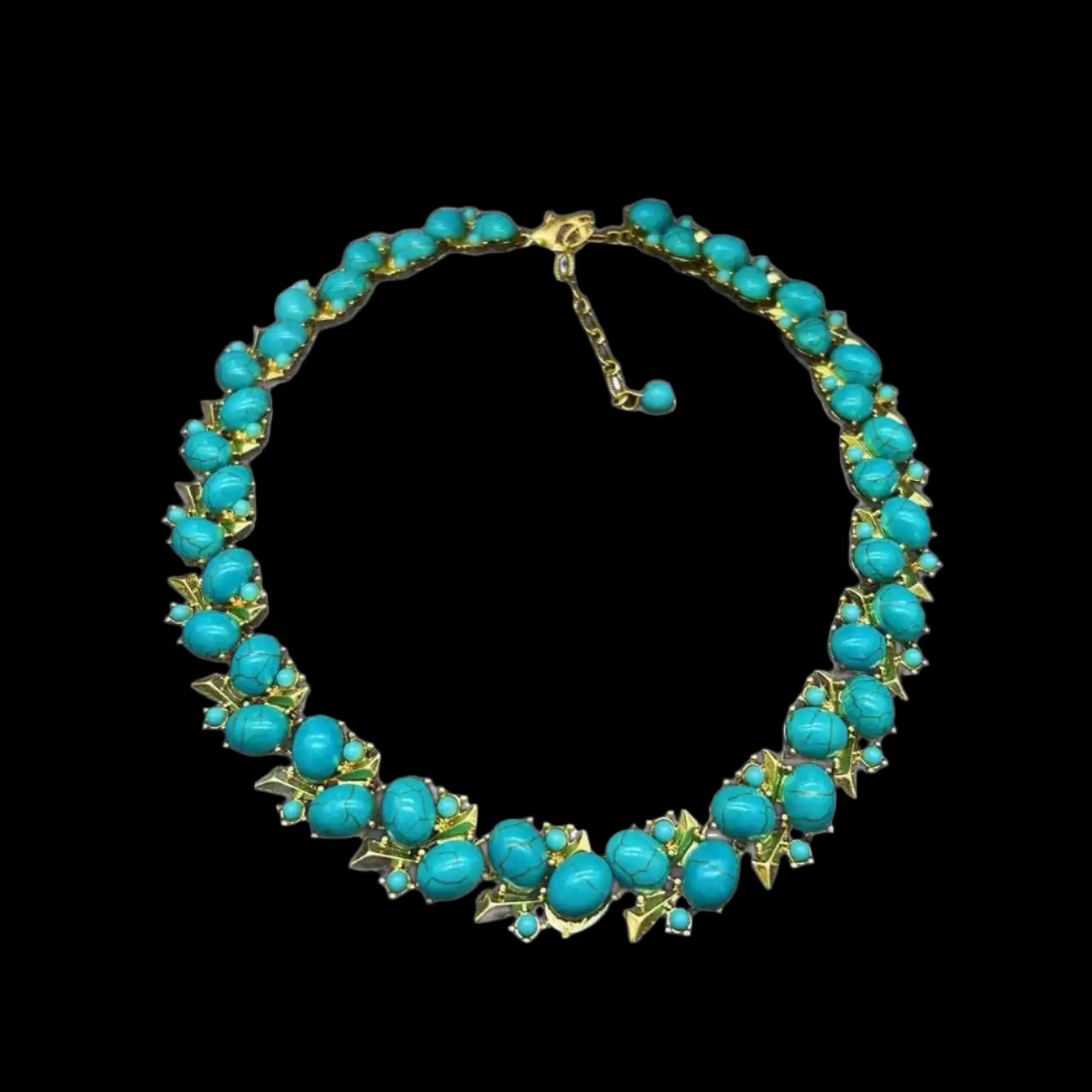 Sky Royal® Turquoise Necklace Bracelet Earrings Set with Gold Accents