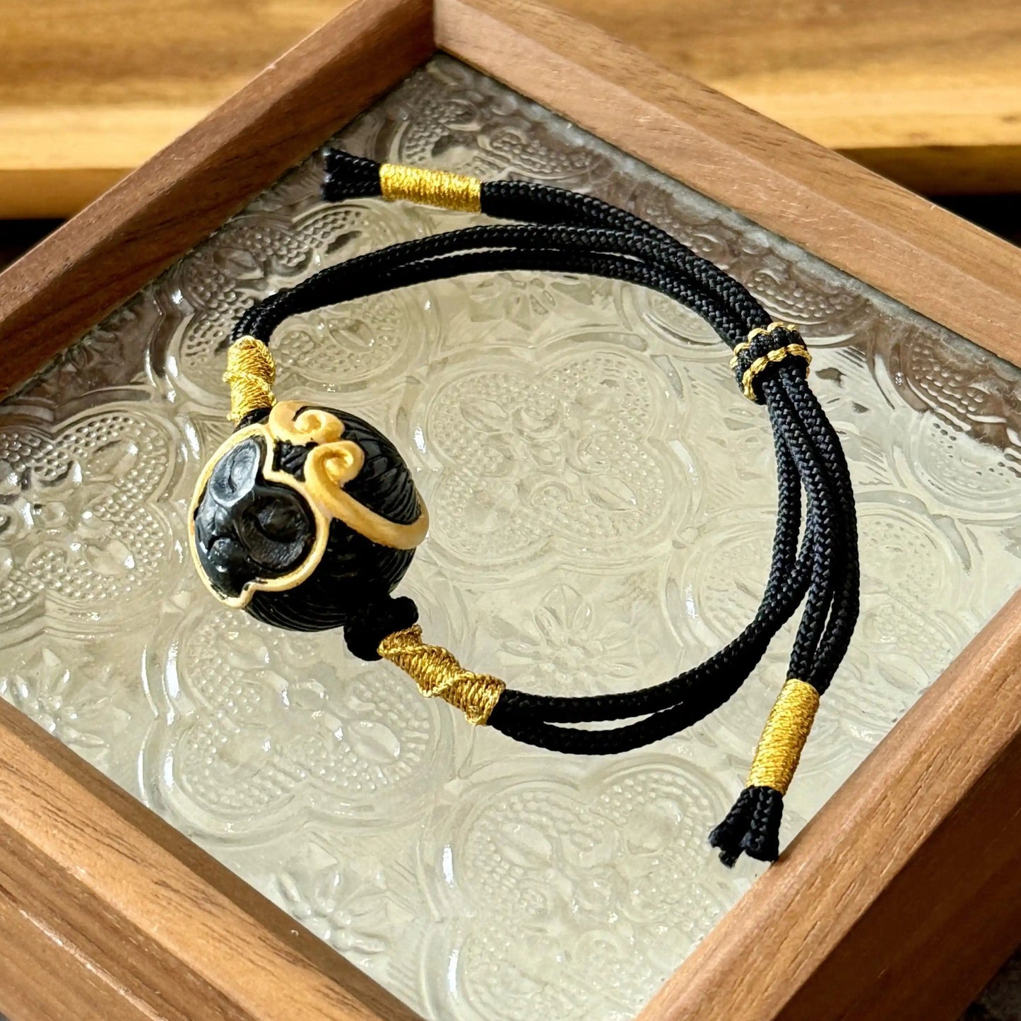 Funky Punky® Tibetan Wukong Bracelet with Deer Antler & Handwoven Cord